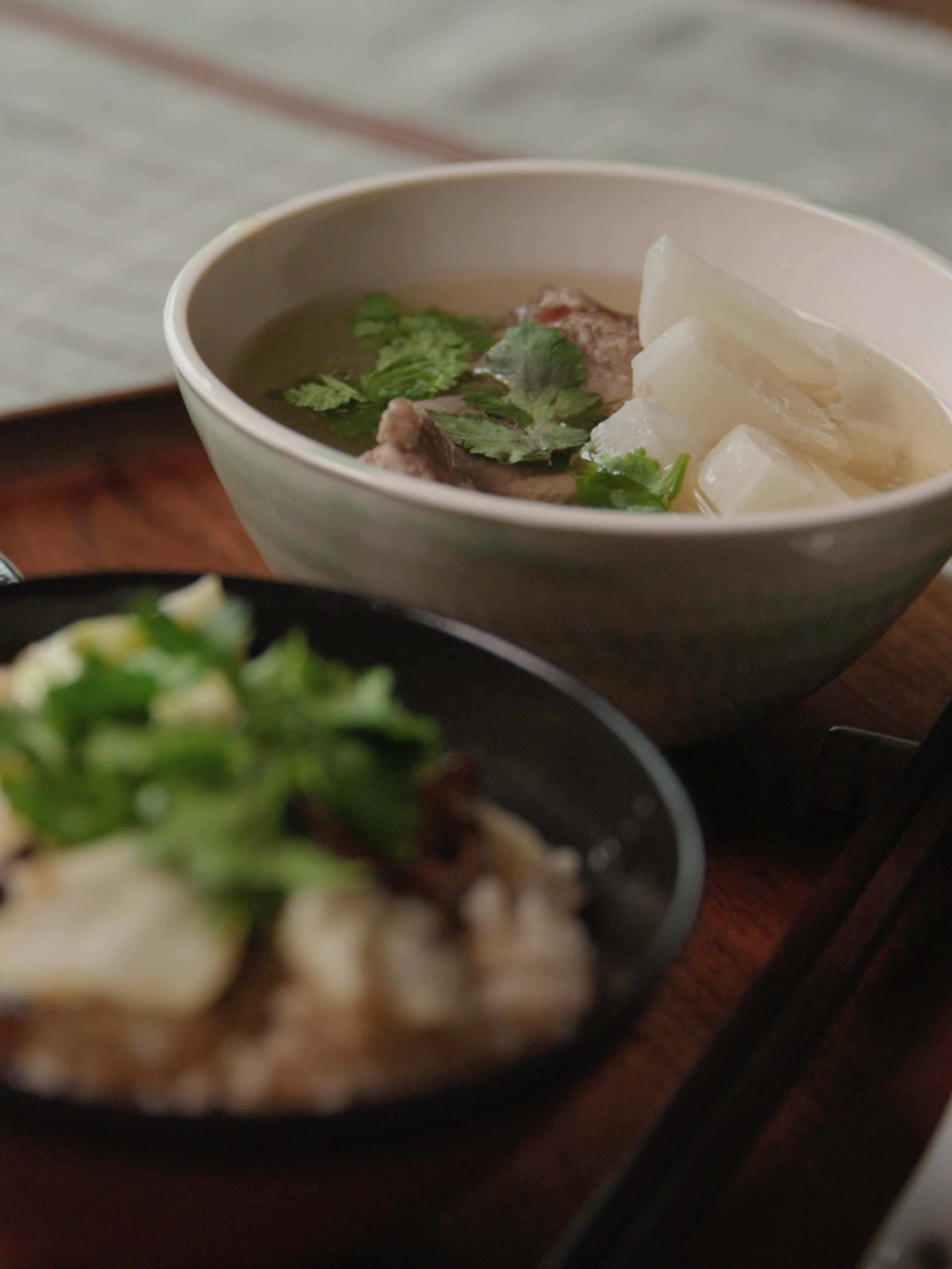 Cabbage Rice and Pork Rib Soup