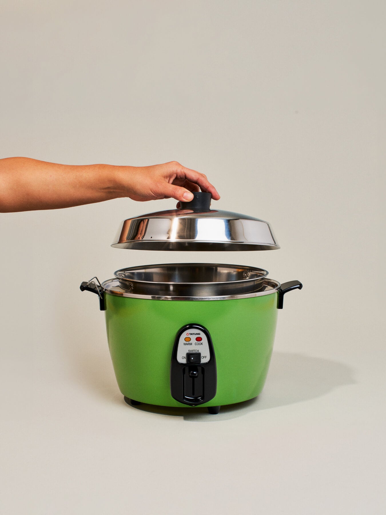 Tatung Electric Rice Cooker and Steamer (11-Cup Stainless Steel), Green