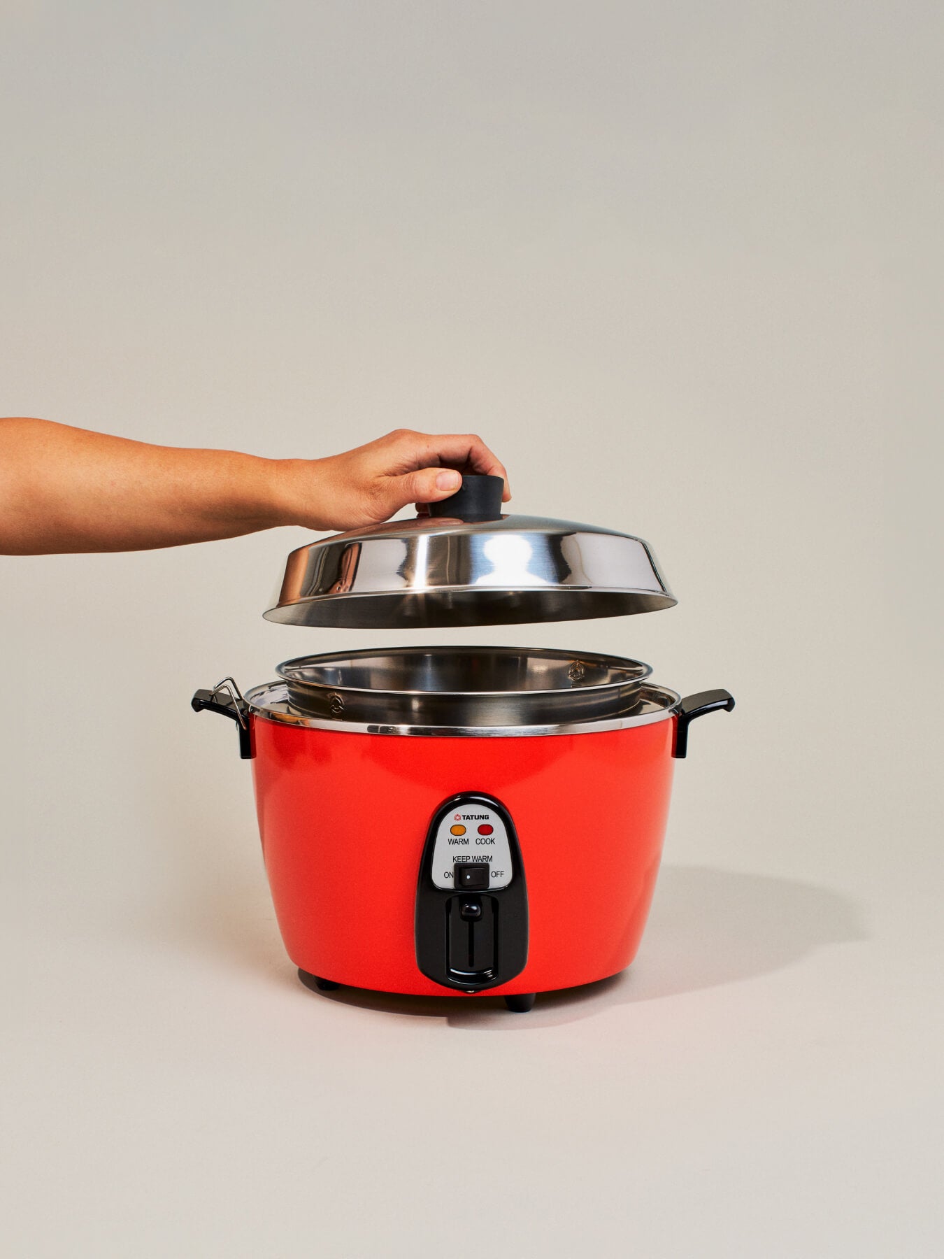 Tatung Electric Rice Cooker and Steamer (11-Cup Stainless Steel), Red