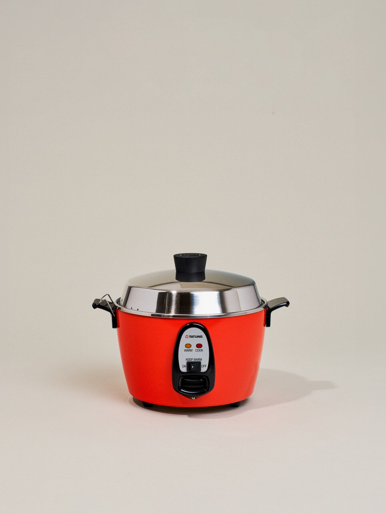 Tatung Electric Rice Cooker and Steamer (6-cup Stainless Steel), Red