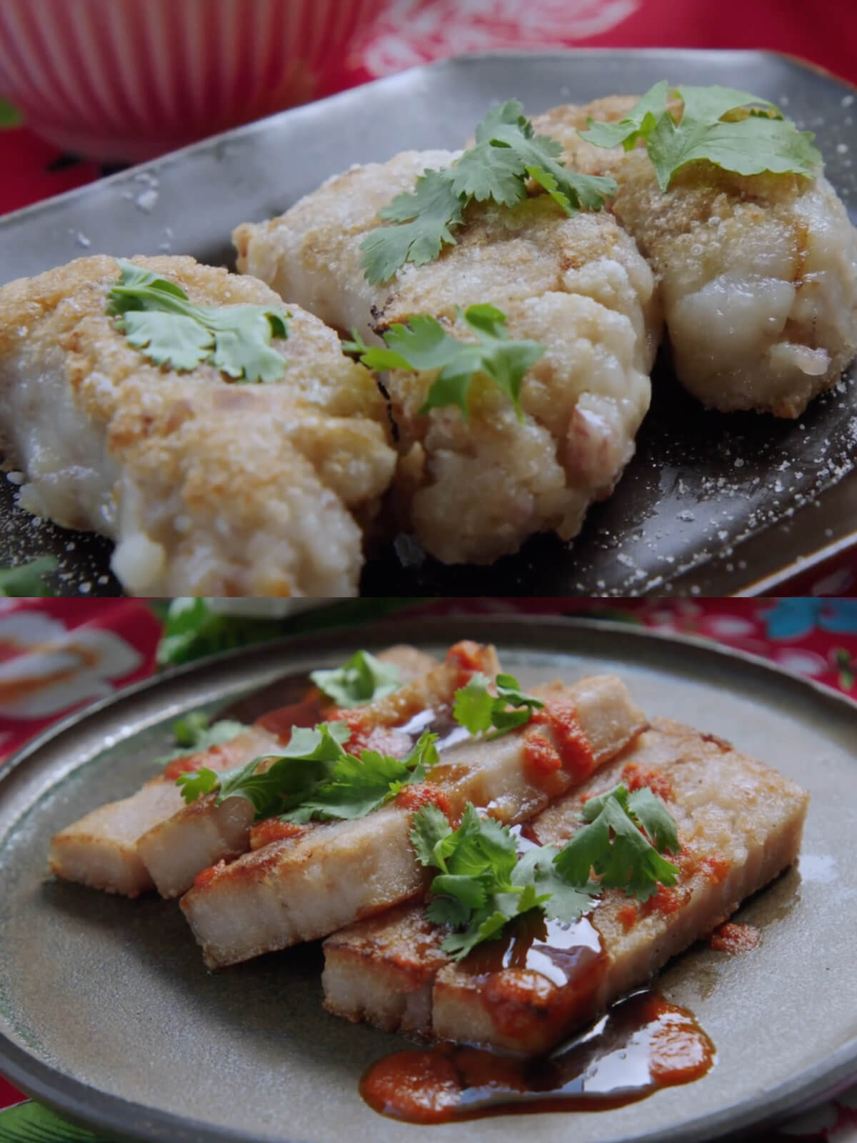 Taro Rice Cake, Two Ways