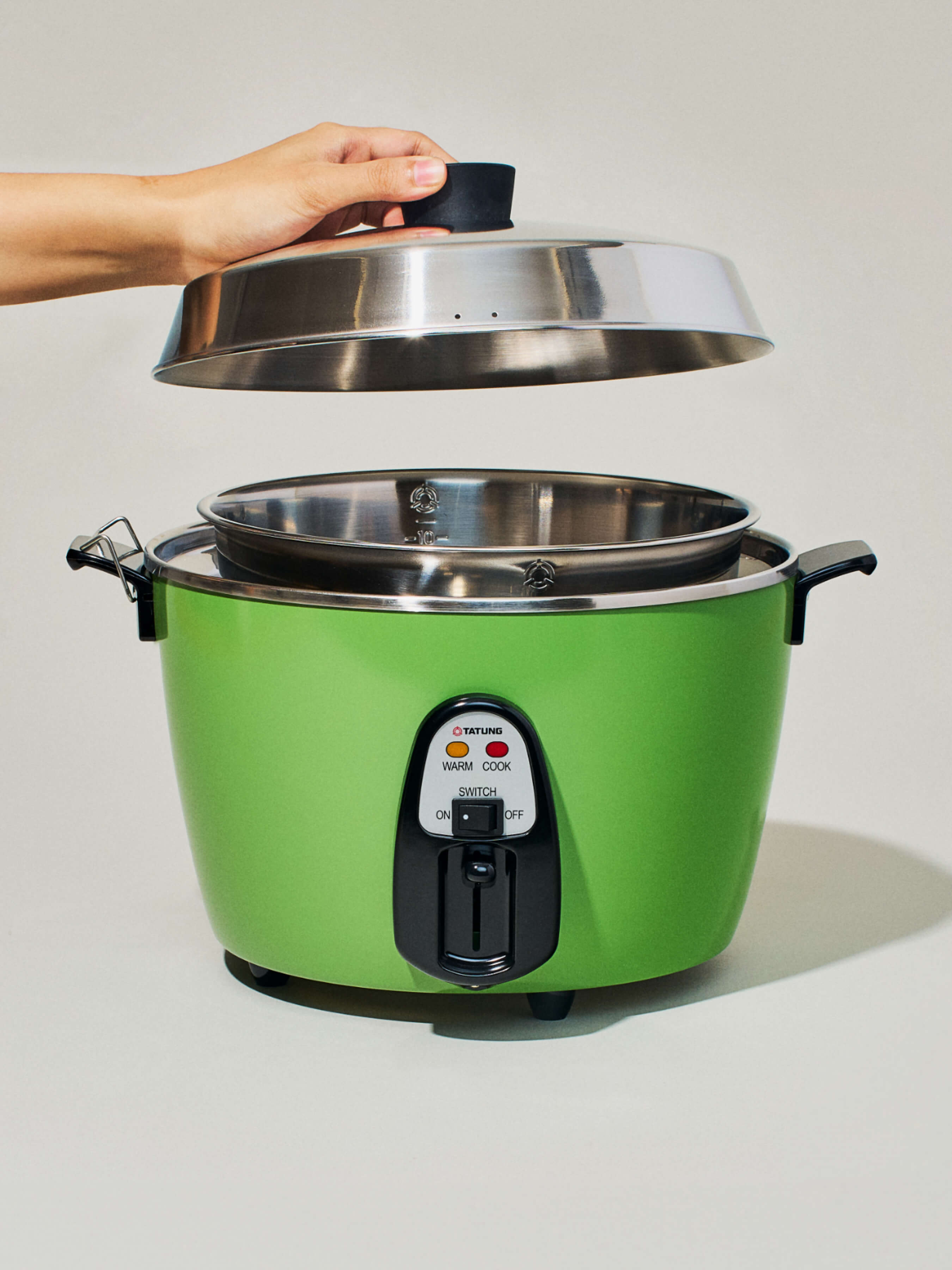 Tatung Electric Rice Cooker and Steamer (11-Cup Stainless Steel), Green
