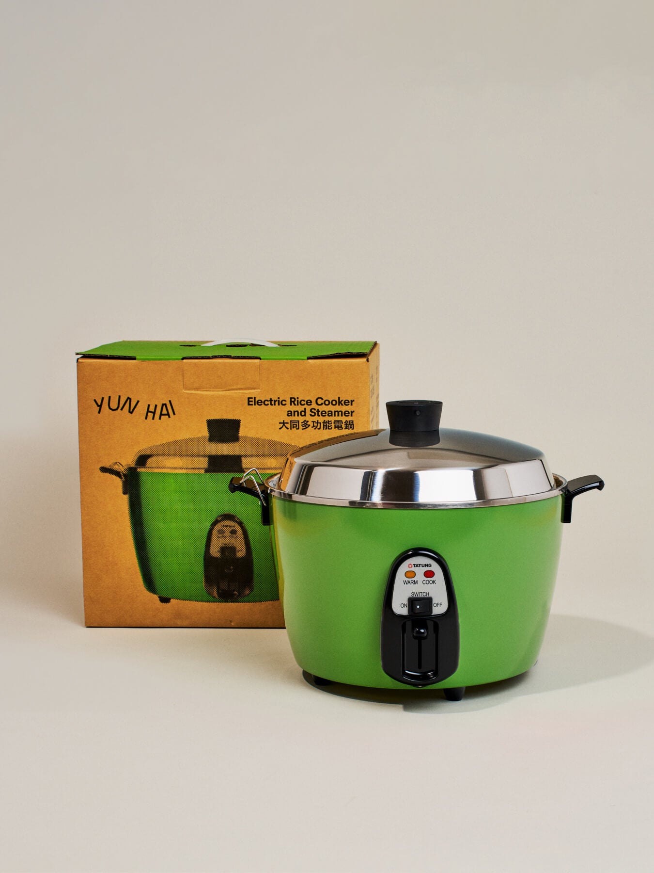 Tatung Electric Rice Cooker and Steamer (11-Cup Stainless Steel), Green