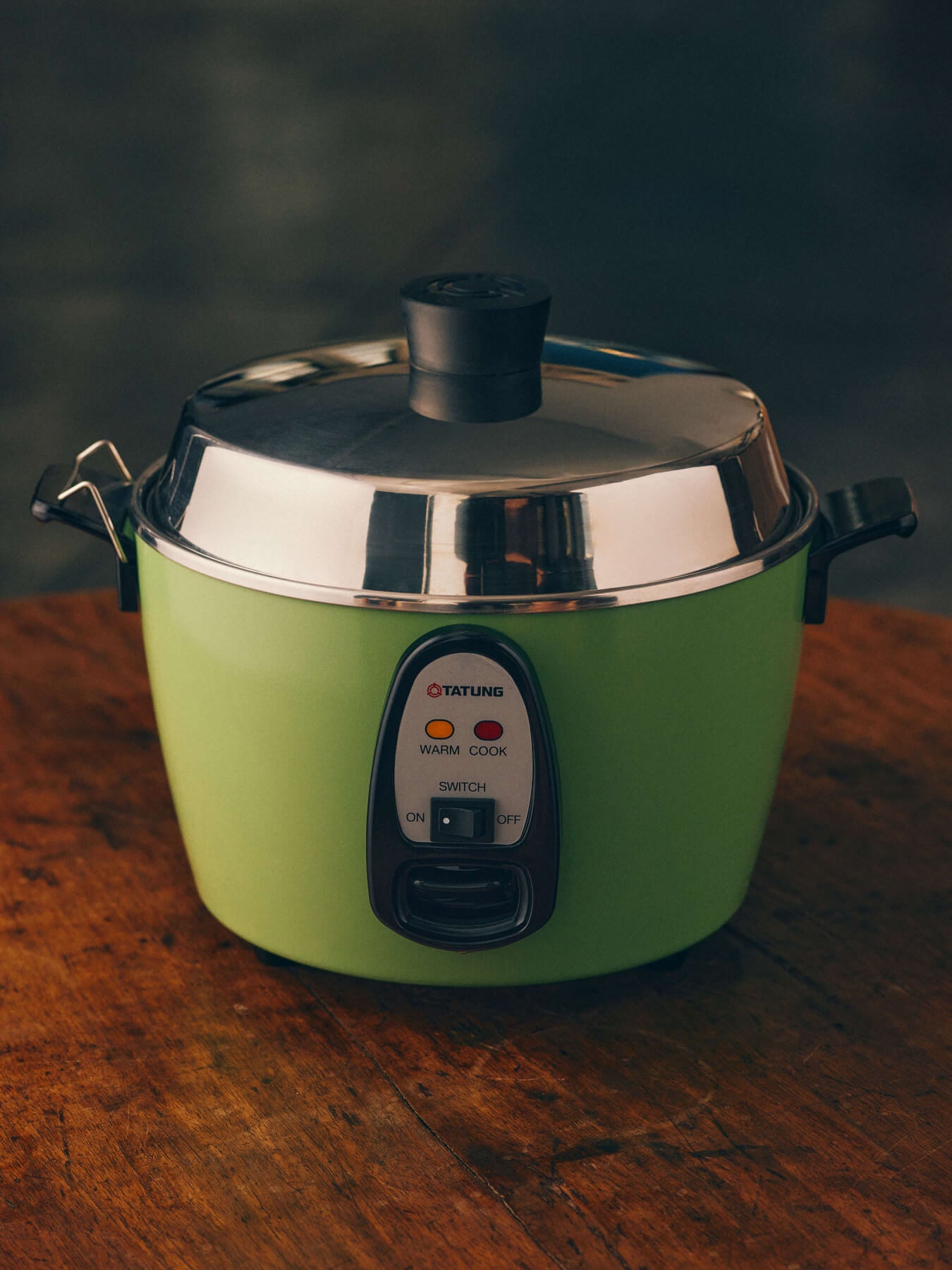 Tatung Electric Rice Cooker and Steamer (6-cup Stainless Steel), Green