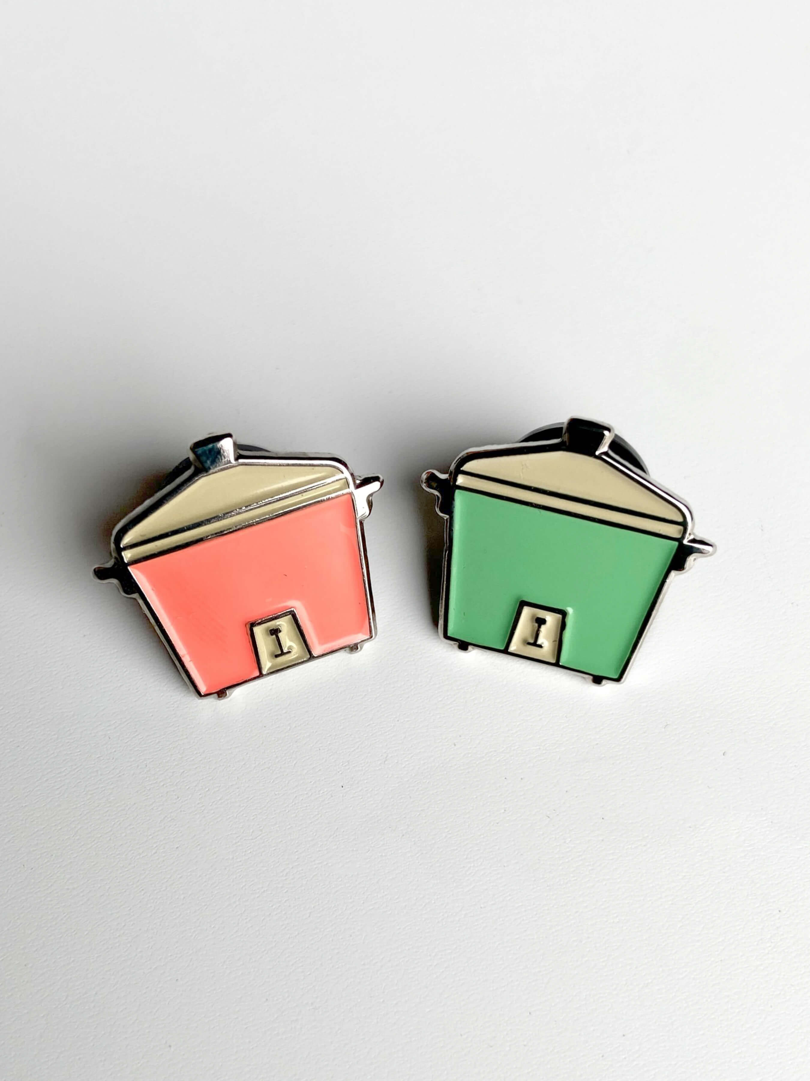 Tatung Rice Cooker Enamel Pins, Green and Red